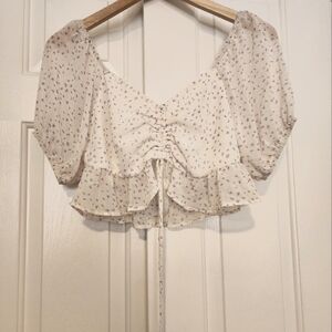 Le Lis Collection Lavender Speckled Puff Sleeve Women's Top Size M  NWT